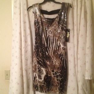 Sequence Animal print dress