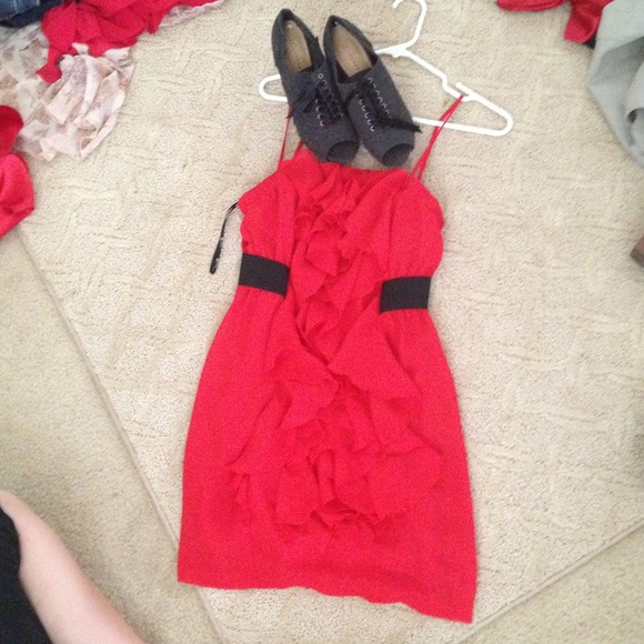 Red ruffle dress