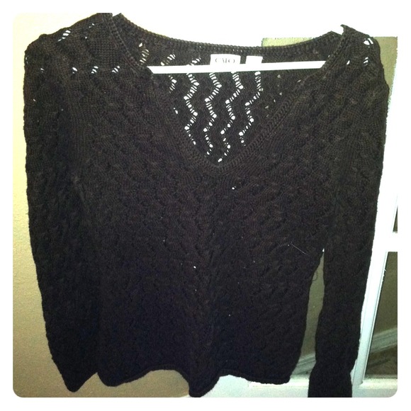 Brown crochet sweater