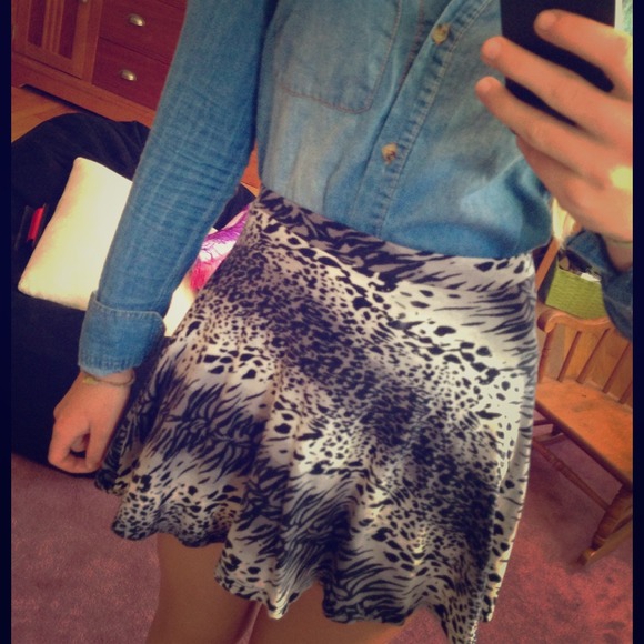 Animal print circle skirt