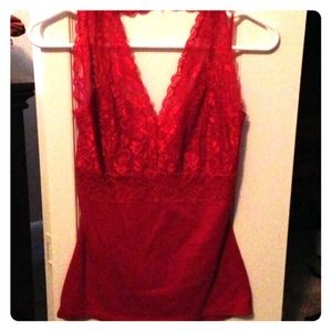 Red lace halter