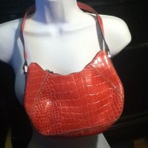 Pink faux crocodile Nine West purse