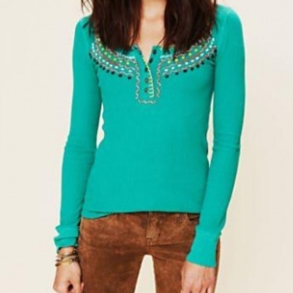 Sold!!!!! Free People Money Maker Thermal Emerald