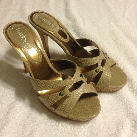 Charles by Charles David snakeskin embossed heels