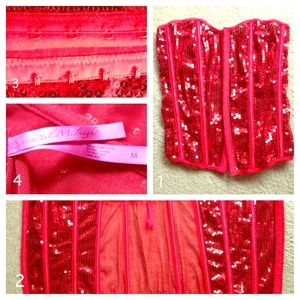 Red sequin corset costume