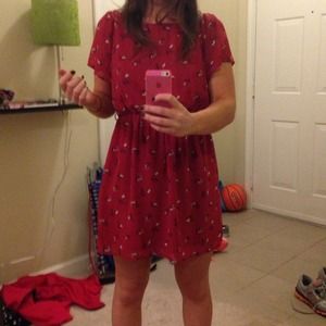 🚫SOLD🚫Red chiffon dress with liner
