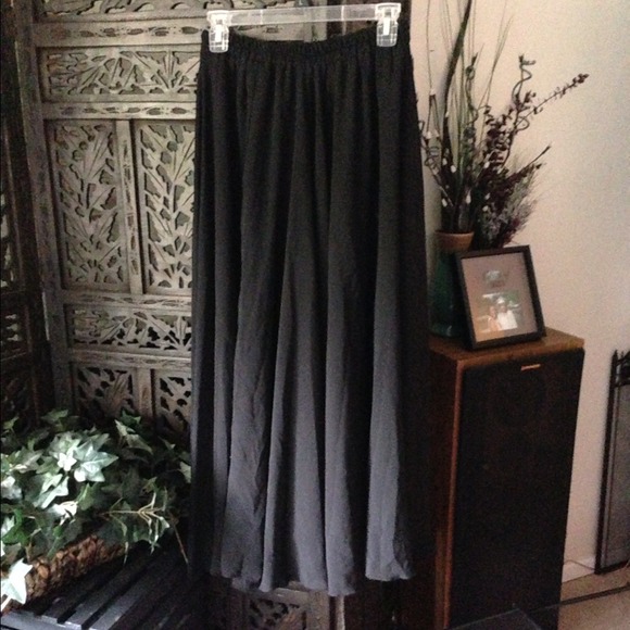 Black chiffon maxi circle skirt.