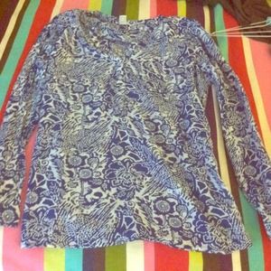 Blue and White Linen Tunic