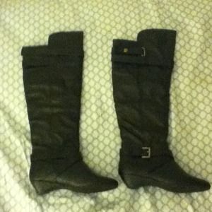 Black leather boots