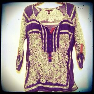 Dark blue and white thin hippie hipster top