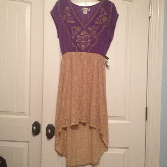 BUNDLED! Purple and tan crochet vintage dress