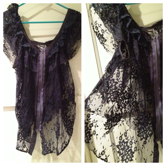 Free People Other - Free People Zip Up Lace Blouse!