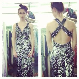 Black and white print Jovani gown
