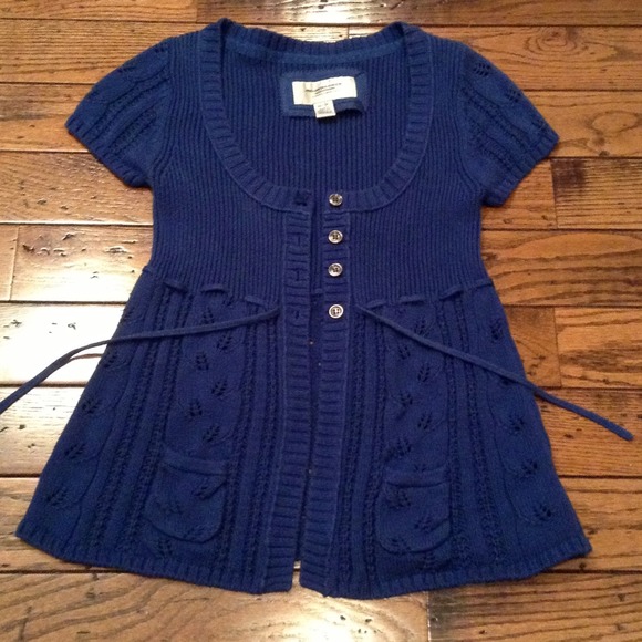 American Eagle Outfitters Jackets & Blazers - AE blue button-up sweater