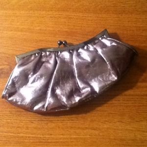 Metallic lavender clutch