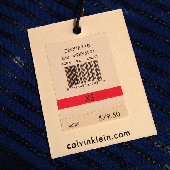 Calvin Klein blue sequin top - Picture 4 of 4