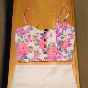 brand new crop top and high waste shorts.bundle