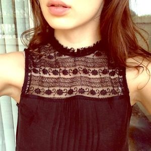 Vintage Inspired Lace embellished blouse