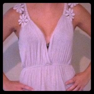 Gray top with flower design!