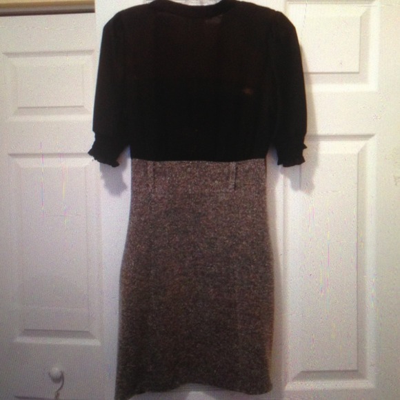 🚫SOLD🚫👗Black/ Gray Charlotte Russe Dress w/Belt - Picture 3 of 4