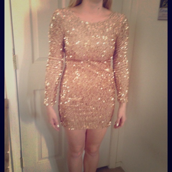 Gold sequin dress