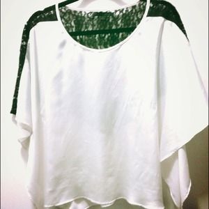 Blaque Label Silk Top with Lace Back