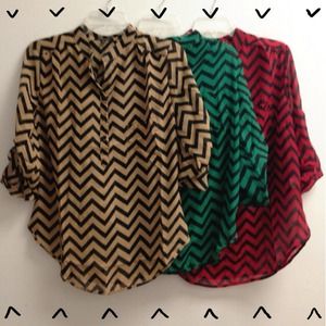 **BUNDLE** Two Chevron Print Blouses