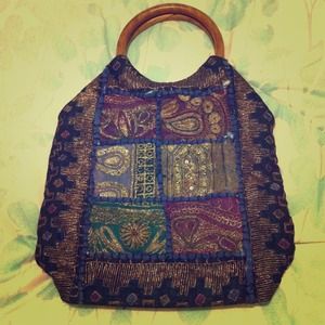 💀SOLD!💀 Cute clutch w/ Indian embellishments.