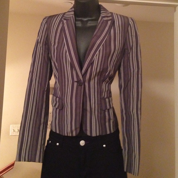 Calvin Klein navy blue and grey strips jacket