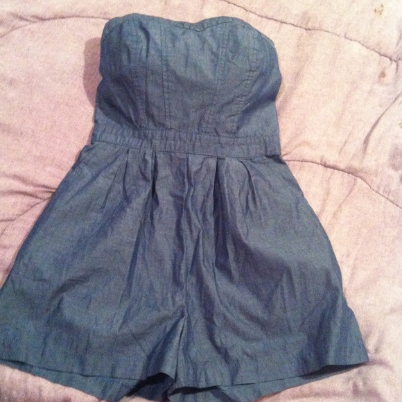 Blue shorts romper