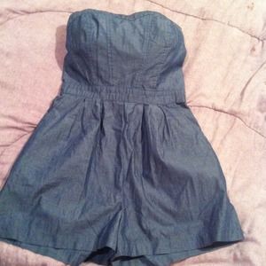 Blue shorts romper