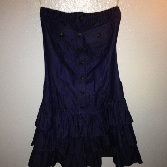 Denim romper skirt !