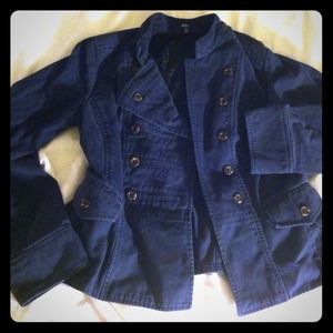 Mossimo Navy Crop Military Style Coat Jacket Med
