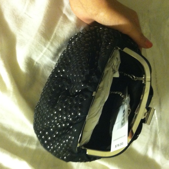 BCBGeneration Black Studded Clutch Evening Bag - Picture 2 of 4
