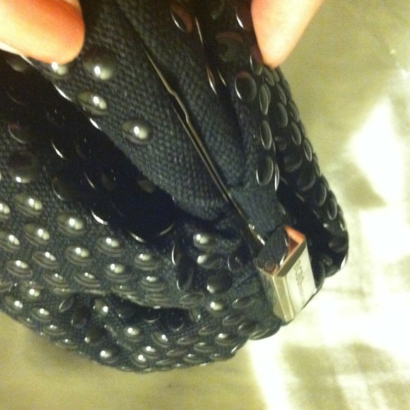 BCBGeneration Black Studded Clutch Evening Bag - Picture 3 of 4