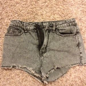 BDG Black Acid Wash High-Waisted Shorts