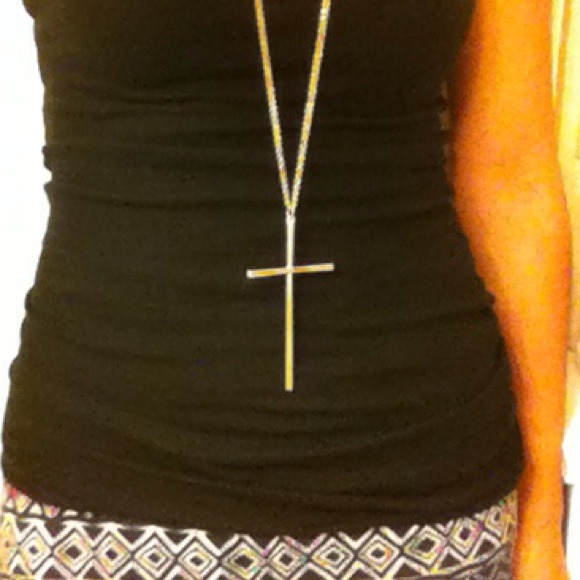 Gold Cross Pendant Necklace - Picture 2 of 2