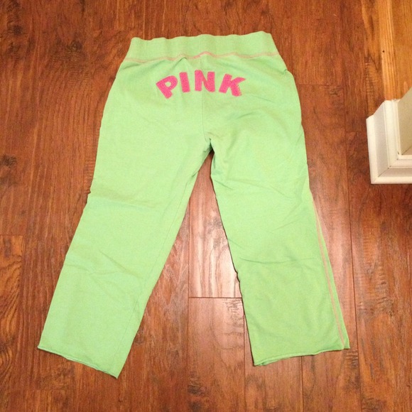 Neon Green Victoria's Secret PiNk Capri Sweats SM