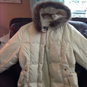 Cream colored winter coat