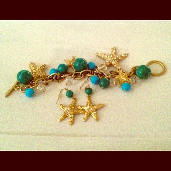 Brand New Sea life Bracelet & Earrings Set