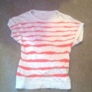 Cream and orange striped shirt