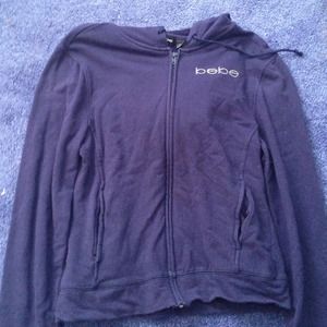 Bebe navy blue zip up sweatshirt (size L)