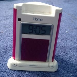 Pink I home alarm clock