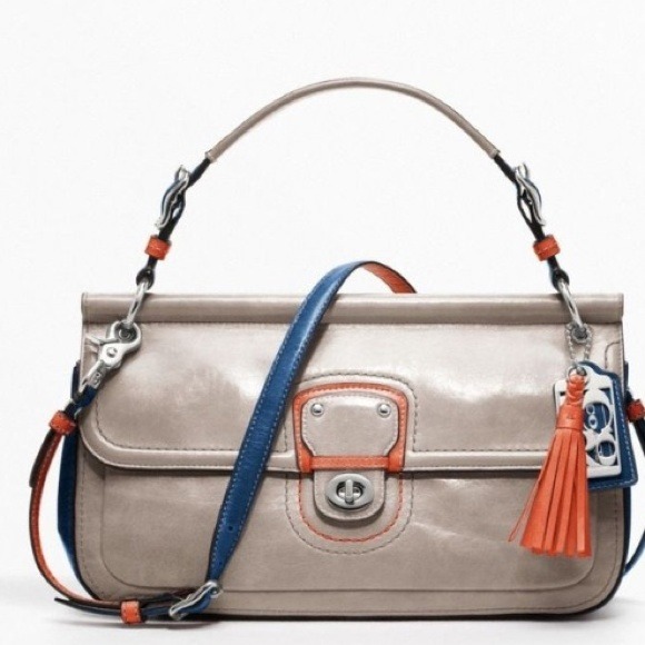 Coach Handbags - Coach Color Block Grey/Tangelo Crossbody