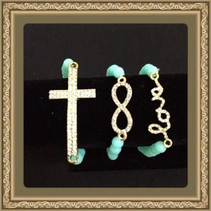 New: Cross, Love, and Infinite Mint Bracelet