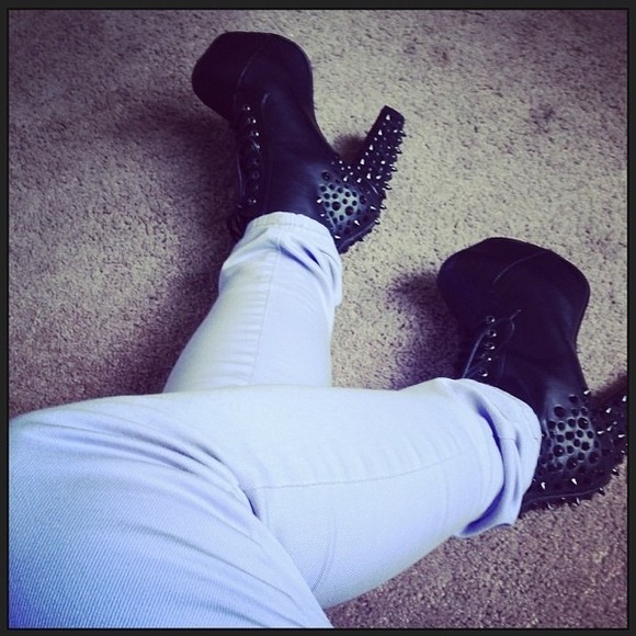 Black Spike Booties Size 8