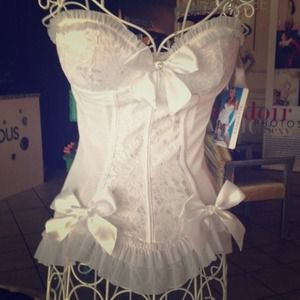 bridal lace/mesh bustier
