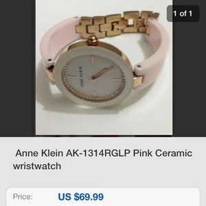 Pink Anne Klein ceramic watch