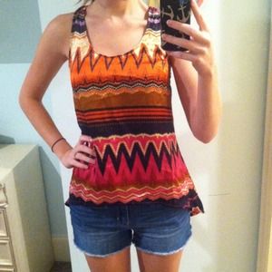 Tribal print high-low top