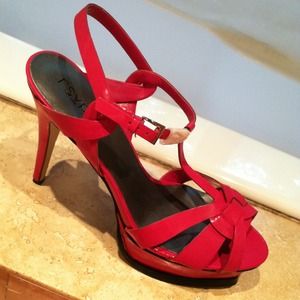 RSVP Pink T-Strap platform sandals